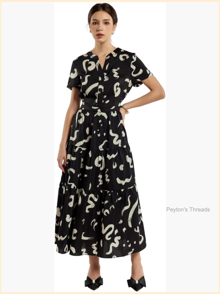 Silk Flared Dress, Graceful & Lightweight Midi For Spring Summer